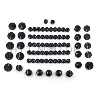 XHT(BC)- 77 Piece Black Caps Cover Kit for 04-15 Harley Sportster Engine & Misc Bolt Nut