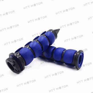 XHT(BC)-7/8" 22mm Custom Spike Motorcycle Hand Grips Throttle Twist Tube Black Blue