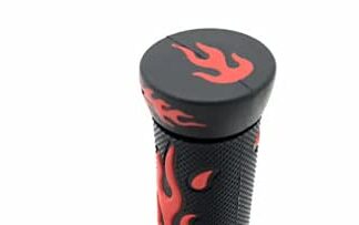 XHT(BC)-7/8" Red Flame 22mm Hand Grips For Kawasaki EX ZR ZRX ZX ZXR ZZR Ninja