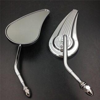 XHT(BC)- Aluminum Mirrors Fit For Harley Sportster Low Glide FXRS FXRT Softail Chromed Custom