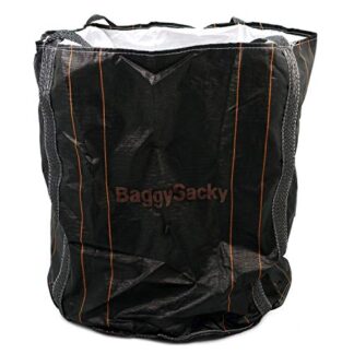 XHT(BC) BaggySacky Flexible Intermediate Bulk Container with Duffle Top & Spout Bottom & Strong Loop Handles 43 inches Diameter 43 inches Height (1.3 Cubic Yard) Load Capacity 2600 pounds (1.2 ton)