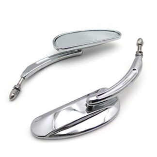 XHT(BC)- Banana Shape Motorcycle Chrome Mirrors Fits Harley ’82-later models (except VRSCF, ’14-later FLHTKSE and XL1200X mounted below the handlebars)