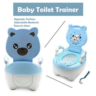 XHT(BC) Bear Blue Kids Baby Potty Training Seat Toddler Portable Lovely Toilet Seat Stool Chair