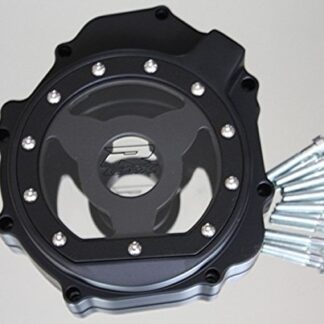 XHT(BC)- Billet Aluminum Engine Stator Cover See Through"GSXR" Logo For 2004-2005 Suzuki GSXR 600 750/2003-2004 Suzuki GSXR1000 Black Left