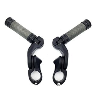 XHT(BC)- Black 2.5" Short Angled Adjustable Foot Peg Kit For 1.25" Engine Guard (Harley Road King/Street Glide/Fat Boy/Iron 883/ GoldWing)