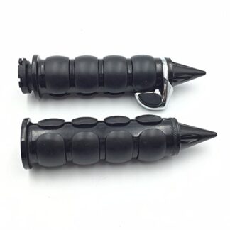 XHT(BC)- Black 25mm 1" Spike Handlebar Grips Throttle Boss For Harley Softail Dyna Sportster Electra Glide/Kawasaki Ninja Hayabusa GSXR700 GSXR1000