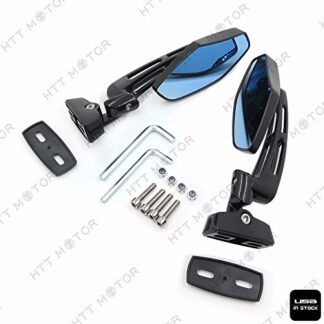 XHT(BC)- Black 6mm CNC Aluminum Rearview Side Mirrors for Yamaha XVS1100 V-Star Custom