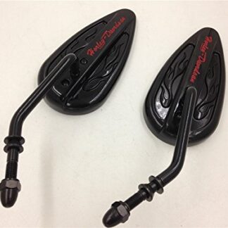 XHT(BC)-Black Aluminum Teardrop Mirror For Harley Sportster Dyna Touring Softail Glide