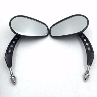 XHT(BC)- Black Big Side Mirrors For 1982 and up most Harley Dyna Super Glide T Sport FXDXT Black