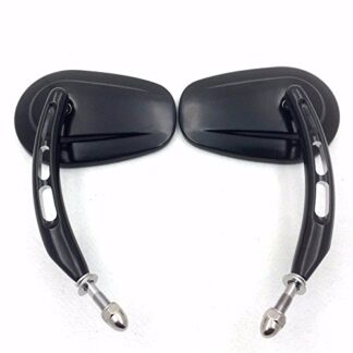 XHT(BC)- Black Big Side Mirrors with Hollow-out Stem For 1982-later universal to most Harley Dyna Super Glide Convertible FXDS CONV