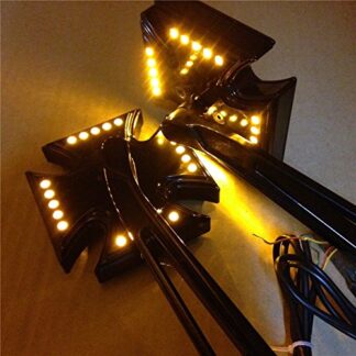 XHT(BC)- Black Custom Led Turn Siganl Integrated Mirror Fit For Harley Electra Sportster