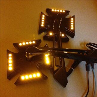 XHT(BC)- Black Custom Led Turn Siganl Integrated Mirror Fit Kawasaki Suzuki Yamaha