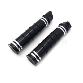 XHT(BC)- Black Deep CNC Cut Edge Footpegs For Harley Electra Glide Sportster Dyna
