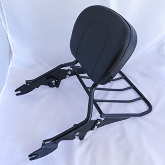 XHT(BC)- Black Detachable Backrest Sissy Bar with Luggage Rack For Harley Davidson Touring 2009-2016 Electra Glide Road Glide Road King Street Glide