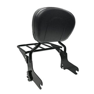 XHT(BC)- Black Detachable Backrest Sissy Bar with Luggage Rack for 1997-2008 Harley Touring Electra Glide Road Glide Road King Street Glide
