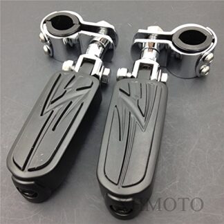 XHT(BC)- Black ENGINE GUARDS Flame FootPegs Clamps For Magna VLX600 Shadow valkyrie
