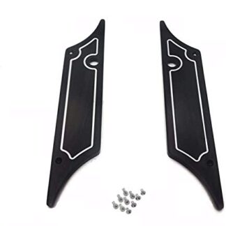 XHT(BC)-Black Hard Billet Aluminum Saddlebag Latch Cover for Harley Touring 93-2013 CNC