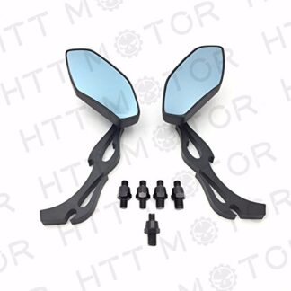 XHT(BC)- Black Motorcycle Mirror Set 10mm Kawasaki Suzuki Classics Cruisers Cafe