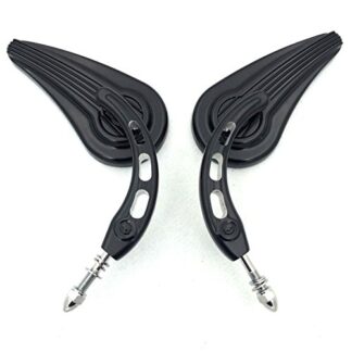 XHT(BC)- Black Raindrop Side Mirrors For 1984 and up Harley Davidson Softtail Slim Fat Boy Heritage Softail Classic Deluxe Breakout Night Road Special