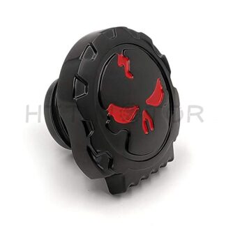 XHT(BC)-Black Skull Gas Cap Vented Fuel Cap for Harley XL & Big Twin Gas Tank Cap 84-15