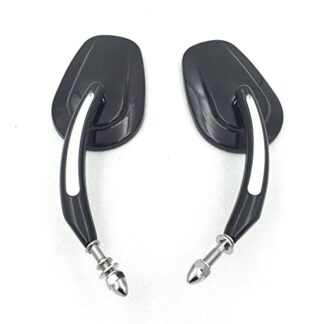 XHT(BC)- Black Skull Side Mirrors For Harley Davidson All Models Softail Touring Street S Series Sporster Dyna CVO Trike (except 2014-later FLHTKSE FLHRSE6 FLHR FLHRC XL1200X)