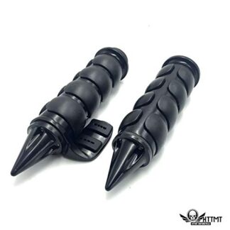 XHT(BC)-Black Spike 1" 25mm Handlebar Grips w/Contoured Throttle Boss For Harley Touring