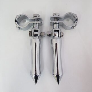 XHT(BC)- Black Stick Footpeg Footrest w/Mounting Kit Clamps 1"and 1 1/4" For Yamaha V-STAR Roadstar Suzuki Boulevard Intruder M90