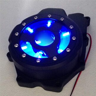 XHT(BC)-Blue LED Black Left Engine Stator Cover See Through For Yamaha 2006-2014 YZF-R6