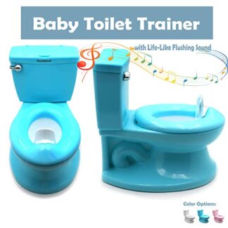 XHT(BC) Blue Portable Toddler Potty Training Toilet w/Flushing Sound Handle Baby Chair Seat