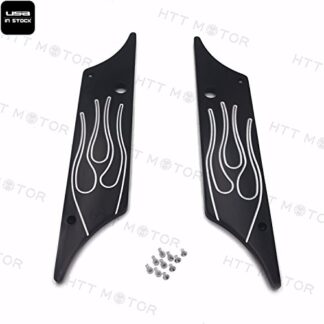 XHT(BC)-CNC Hard Billet Aluminum Saddlebag Latch Cover Flame For Harley Touring 93-13