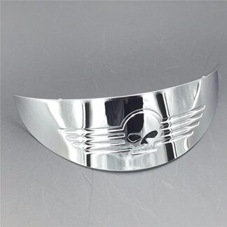 XHT(BC)- Chrome 7" Headlight Visor Skull For Yamaha Road Royal V Star Virago Cruisers