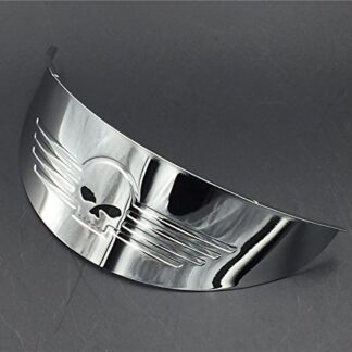 XHT(BC)- Chrome 7" Skull Headlight Visor For Kawasaki Vulcan Vn 1500 1600 Suzuki Intruder Boulevard