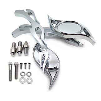 XHT(BC)- Chrome Billet New Running Mirrors fit for Harley Dyna Wide Glide V-Rod Flame