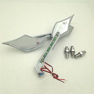 XHT(BC)- Chrome Diamond Shape LED Turn Signal Integrate Mirrors For CBR 600 600RR 900RR 929RR 954RR 1000RR Kawasaki Ninja Suzuki GSXR 600 750 1000 1100 Hayabusa Yamaha R6 R1