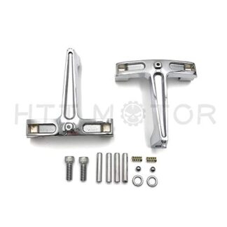 XHT(BC)-Chrome Passenger Floorboard Mounts Mounting Brackets Harley FLH Touring 93-08