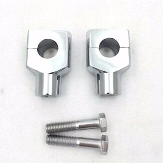 XHT(BC)- Chrome Round 7/8" 22mm 7/8 Inch Handlebar Riser Clamps For Harley Kawasaki Suzuki Yamaha V-Star 650 Silverado Road Star VTX 1300 C