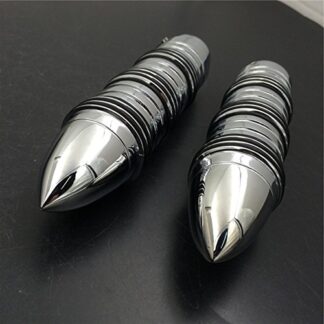 XHT(BC)- Chrome Rubber Coil 1" Hand Grips For Harley Davidson FLSTF Fat Boy/VTX 1800/ Suzuki Marauder 1600 800