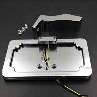 XHT(BC)- Chrome Side Mounted License Plate Bracket w/LED Light For Kawasaki Ninja ZX/Suzuki GSXR 600 750 1000 Hayabusa/Suzuki Katana TL1000