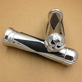 XHT(BC)- Chrome Skull Diamon Hand Grip Handlebar Grips 1" 25mm For Shadow Magna Vtx 1300 1800 Goldwing Gl 1200 1500