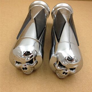 XHT(BC)- Chrome Skull Diamon Hand Grip Handlebar Grips 1" 25mm For Suzuki Marauder Intruder 800 1400 1500 Boulevard