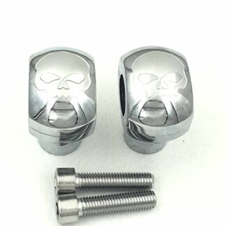 XHT(BC)- Chromed 1" (25mm) Skull Handlebar Risers Fit 1" handlebars on Suzuki Yamaha Kawasaki Ducati Harley-Davidson Cruisers with detachable bar mounts V-star Road Star Shadow Vulcan