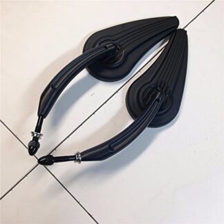 XHT(BC)- Custom Aluminum Raindrop Shape Tailfin Mirrors Fit Harley 1200 Custom Nightster Bad Boy Blackline Black