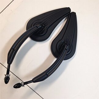 XHT(BC)- Custom Aluminum Raindrop Shape Tailfin Mirrors Fit Harley CVO Road King Softail Street Glide Fat Bob Black