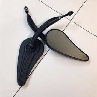 XHT(BC)- Custom Aluminum Raindrop Shape Tailfin Mirrors Fit Harley Custom Vehicle Operations Dyna Low Rider Black