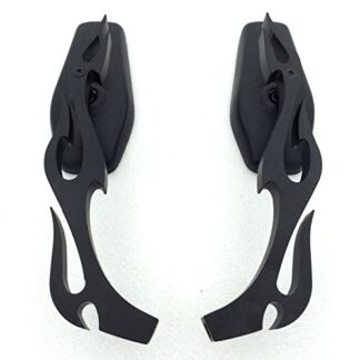 XHT(BC)- Custom Black Running Mirrors Fire Flame Stem For CBR 600 600RR 900RR 929RR954RR 1000RR Kawasaki Ninja Suzuki GSXR 600 750 1000 1100 Hayabusa Yamaha FZR600 YZF600R R6 R1