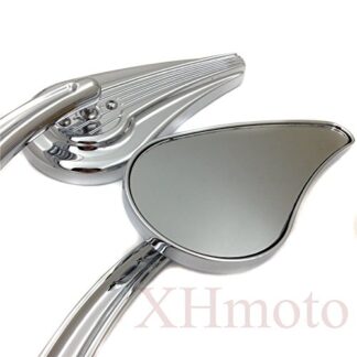 XHT(BC)- Custom Tailfin Mirrors Fit Harley CVO Road King Softail Street Glide Fat Bob Chromed