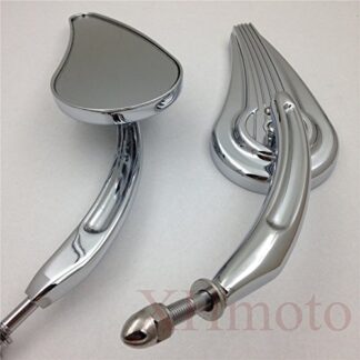 XHT(BC)- Custom Tailfin Mirrors Fit Harley Custom Vehicle Operations Dyna Low Rider CHROME