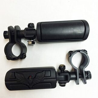 XHT(BC)- Eagle Hawk Shape 1" 1-1/4" Highway Radical Stiletto 4475 Foot Pegs Clamps For Harley Sportster Black Body Black Rubber