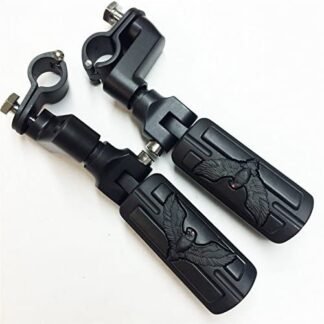 XHT(BC)- Eagle Hawk Shape 1 1/4" Highway Radical Stiletto 4475 Foot Pegs Clamps For Harley Sportster Touring Black Body Black Rubber