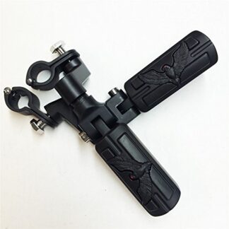 XHT(BC)- Eagle Hawk Shape Front Rider 1 1/4" Stiletto 4475 Foot Peg Clamps For Shadow ACE Magna Valkyrie Black Body Black Rubber